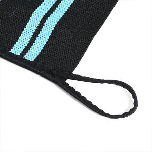 Muñequera de levantamiento de pesas personalizado, envoltura de muñeca para Fitness y culturismo, Logo azul, venta al por mayor - Product Image 4