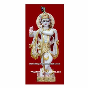 Beautiful White Marble Krishna Murti - Product Image 1