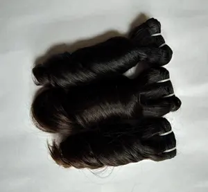 Remy Virgin Indian Hair Extension Human Hair Bundles, Virgin Human Hair From Very Young Girls, Raw Indian Temple Hair