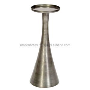 Table à manger Bougeoir décoratif en métal Bougeoir fini doré Fait main - Product Image 3