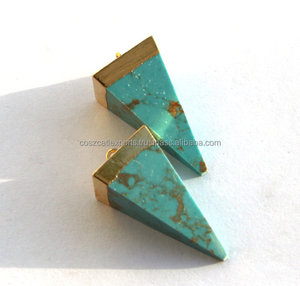 สีฟ้าทองแดงสีฟ้าครามปิรามิดสแตนเลสเครื่องประดับทอง18K จี้เสน่ห์คลาสสิกสำหรับสร้อยคอเครื่องประดับแฟชั่น - Product Image 3