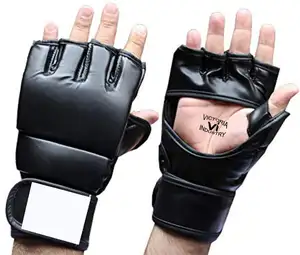 Guanti da presa personalizzati Fight Punch Ultimate Mitts guanti da boxe MMA con mezze dita in pelle fornitori Pakistan