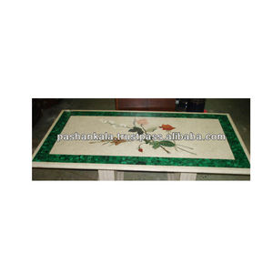 Rectangular Marble Stone Inlay <b>Table</b> <b>Tops</b> - Product Image 1