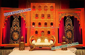New Self-Standing Square Wedding Reception Customized <b>Backdrop</b> Panels Indian Style <b>Frame</b> Decor for Wedding Manufacturer Canada - Product Image 3