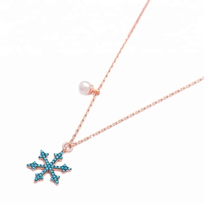 Turquoise Flocon De Neige Collier Turc En Gros Fabriqués À La Main À La Mode Turquie 925 Bijoux en Argent Sterling - Product Image 2