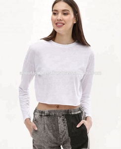 Vêtements de Sport en Vrac Marque Personnalisée Coton Polyester Jersey Personnalisé Blanc Crop Tops Respirant en Coton Vente en Gros Pas Cher Femmes Crop top - Product Image 2