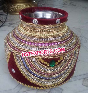 Mandap de mariage hindou moderne, pots en acier design Choris pour les événements de mariage indiens - Product Image 4