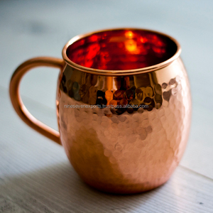 Taza de mula de cobre de Moscú hecha a mano, taza de viaje ecológica para café, té, microondas, tapa de acero inoxidable, Material de vidrio de tamaño personalizado - Product Image 1