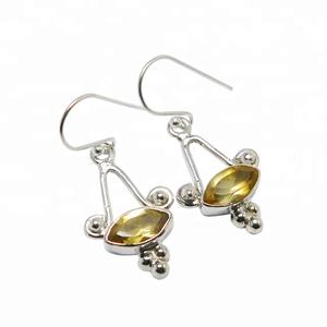 New Designer 925 Sterling Silver <b>Earring</b> <b>Emerald</b> Cut Citrine Gemstone Vintage For Women Girls Hot Selling Parties Gifts Jewelry - Product Image 1