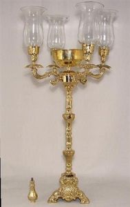 Candelabro moderno chapado en oro, soporte de vela grande para hoteles de lujo, restaurantes y fiesta de boda - Product Image 2