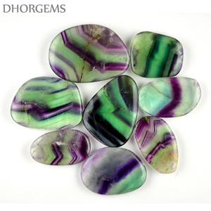 หินแร่ฟลูออไรต์ธรรมชาติแบบหลังเบี้ย,หินหลายก้อนอัญมณีคริสตัลทรงหลังเบี้ยแบบเรียบคริสตัลหินบำบัด - Product Image 1