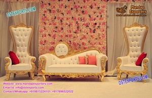 Nikah โซฟานกยูงเวที,โซฟาจัดงานแต่งงานสไตล์อาหรับมุสลิม Walima ชุดโซฟาเวที - Product Image 3