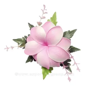 직물 잎 머리 부속품을 가진 두 배 plumeria frangipani 거품 꽃
