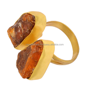 Genuino citrino áspero piedra preciosa Solid925 anillo de plata esterlina hecho a mano oro Vermeil joyería Fabricante Mayorista CASA DE PLATA - Product Image 3