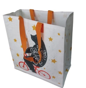 Alta calidad 120-125gsm PP tejido reutilizable bolsa de compras diseño de patrón de dibujos animados para la vida diaria y promociones - Product Image 1