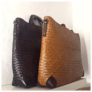 New collection vintage style straw lady bag home decoration // natural material handwoven straw handbag in vietnam