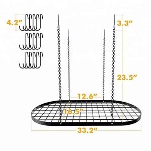 オニヤメタルキッチン収納ホルダー調節可能な吊り天井ポットラックフック付き - Product Image 3