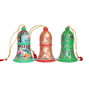 Campanas de madera hechas a mano, adornos de árbol de Navidad, decoraciones de Navidad - Product Image 1