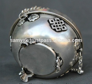 Gümüş tütsü brülör buhurdan tibet budizm asılı ayakta el yapımı Nepal - Product Image 3