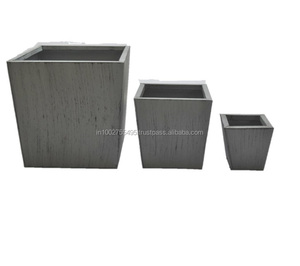 Maceta de Metal Galvanizado de Estilo Americano de Primera Calidad en Gris Antiguo, Maceta para Plantas con Acabado en Polvo para Jardín y Hogar - Product Image 1
