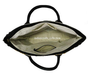 Hecho a mano de gran tamaño de lona de algodón bolso multi color bordado floral suzani bolsas - Product Image 5