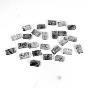 Quartz rutile noir naturel de haute qualité 11x7mm octogone baguette coupe pierres précieuses en vrac - Product Image 2
