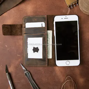 Funda de cuero hecha a mano para teléfono móvil iPhone 6, cubierta de calidad, fabricante de cuero