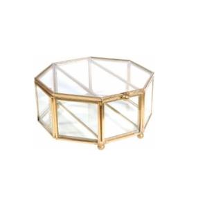 Boîte à bijoux en verre et laiton boîte à bijoux en verre en laiton et verre pour la décoration de stockage de bijoux - Product Image 6