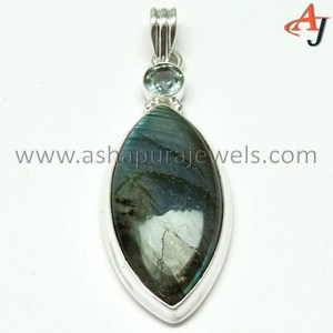 Real Beauty Blue Labradorite Blue topaze 925 Sterling Silver gemmes Silver Jewelry Fashion Silver Jewelry - Product Image 3