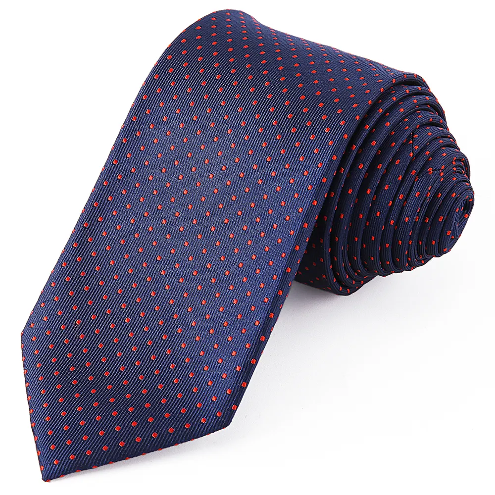 Cravates de cou pour hommes, Design Slim chic, à pois, 6.5 en soie, bleu, marque OEM, italien, 100% CM