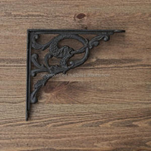 Soporte de estante de hierro resistente de 200 mm de OMG Industries, soporte triangular de diseño de desplazamiento decorativo para montaje en pared del hogar, acabado crudo - Product Image 4