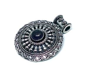 <b>Pendant</b> Silver Plated Brass Designer with <b>Amethyst</b> <b>Pendant</b> Traditional Export Designer Jewelry <b>Pendants</b> - Product Image 1