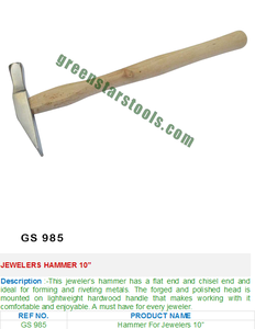Martillo de joyería GS 985 de 10 pulgadas, herramienta esencial para joyeros y talleres de joyería - Product Image 2