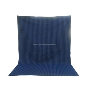 Colcha azul índigo kantha de algodón indio tamaño queen, cubierta de cama cosida kantha hecha a mano - Product Image 5