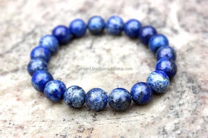 Unisex 10mm Natural Lapislázuli Piedra preciosa Bohemia Regalo DE BODA Pulsera Cuentas estirables Brazaletes de perlas personalizables hechos a mano - Product Image 2