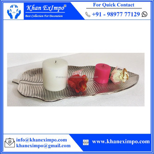 จานโลหะอลูมิเนียมลายนูน,ถาดใส่ผลไม้ดีไซน์รูปใบตองสำหรับงานแต่งงานงานเลี้ยงโรงแรมและอีเว้นท์ - Product Image 3