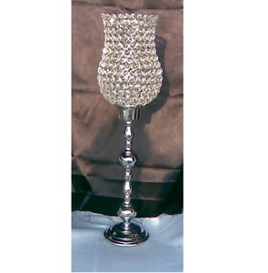 Silver Metal <b>Candelabra</b> with Flower Bowl for Wedding Centre Piece Decorations - Product Image 5