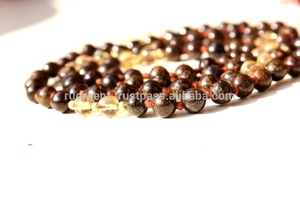 Collier Long Mala 108 perles de zircone Citrine, collier de bijoux en pierres précieuses faites à la main, de qualité supérieure - Product Image 2