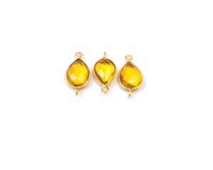Plaqué or Citrine Déclaration Quartz Pierres Précieuses Naturelles Bijoux Faits à la Main Lunette Pierre de Naissance Boho Connecteur - Product Image 6