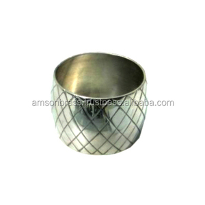 Rond de serviette de mariage décoratif de table porte-mouchoir fantaisie anneau de serviette en laiton fabriqué à la main vente en gros - Product Image 5