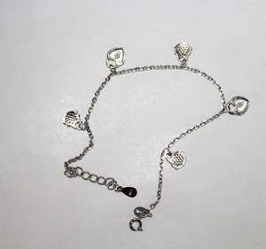 Vente en gros de bracelet en argent sterling massif en zircone cubique en forme de cœur de style classique avec caractéristiques de localisation pour la collection de bracelets - Product Image 1