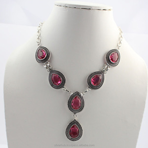 925 argent Sterling rose Quartz pierres précieuses collier bijoux faits à la main semi-précieux naturel pierre de guérison collier pour les femmes - Product Image 2