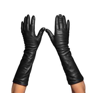 Gants d'hiver en cuir de mouton et de renard véritable coupe-vent pour femmes, conçus à la mode pour la conduite en plein air, le cyclisme et la pêche. - Product Image 1
