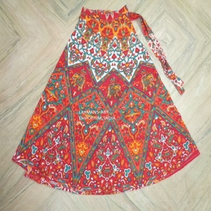 Solid Colors Cotton Mix Designs Gedruckte mittelgroße Wickel röcke für Damen für Sommer mode Großhandel aus Indien