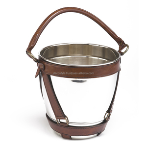 Cubo de hielo de cuero PU con pinzas para hielo - Product Image 4