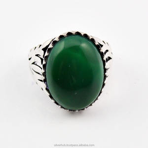 Anillo de plata de primera ley y ónix para mujer, sortija, plata esterlina 925, piedra Natural, ónix verde, piedra preciosa curativa - Product Image 3