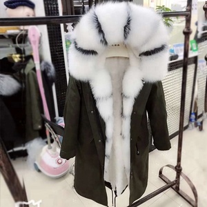 Personalizzato Reale Della Pelliccia Con Cappuccio Parka Cappotto con Pelliccia Muskrat - Product Image 2