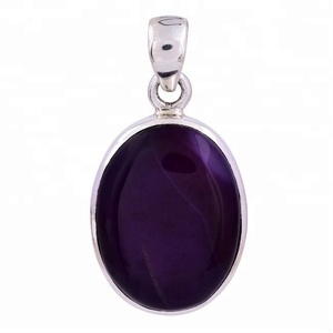 Colgante de Plata de Ley 925 con piedras preciosas de ágata de encaje azul de forma ovalada con ajuste de bisel plateado Colgante de moda para mujer. - Product Image 1