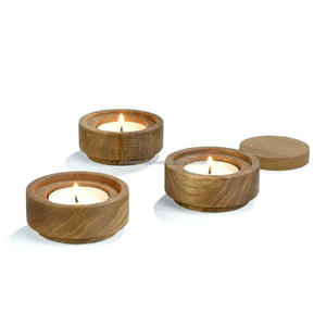 Portavelas de madera hecho a mano pulido blanco de alta calidad de primera calidad para iluminación del hogar y decoración del hogar y restaurante - Product Image 2