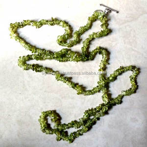 Collier de chips de cristal serpentine mala de guérison d'Inde - Product Image 1